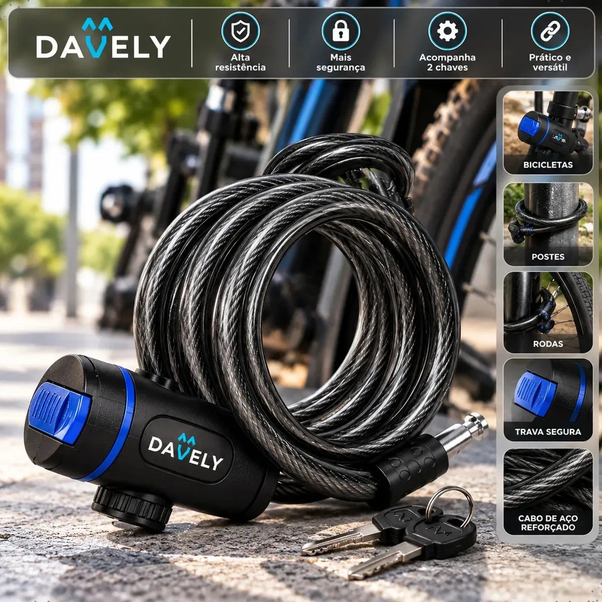 Cadeado Davely Espiral 1,5m